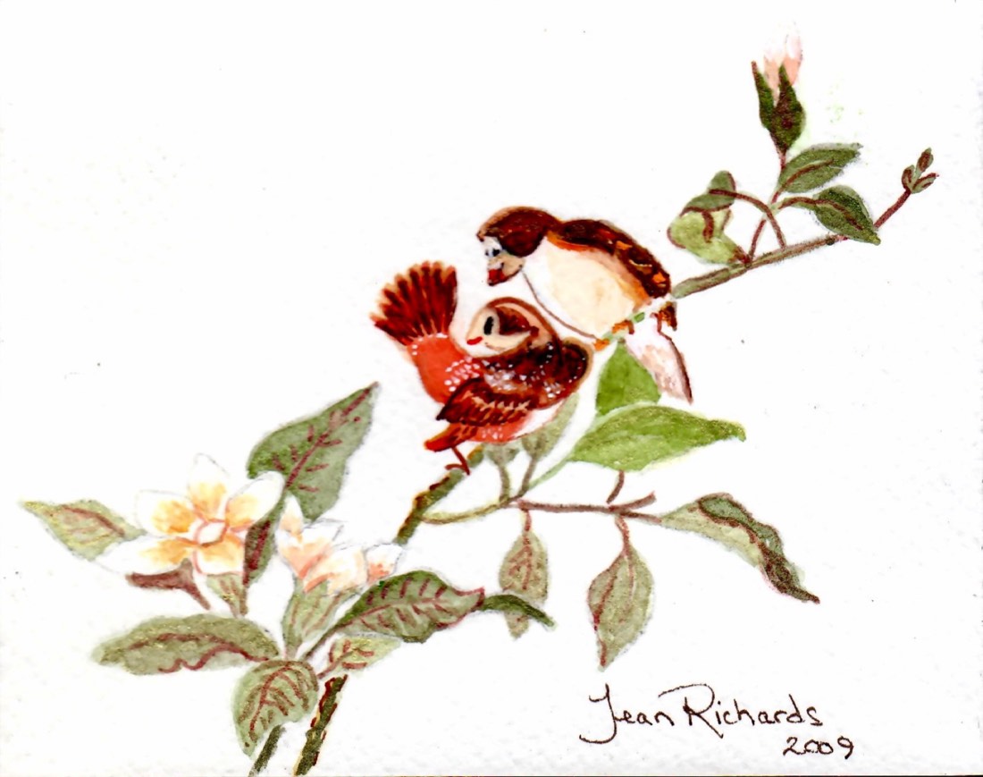A signed watercolor by Jean Richards